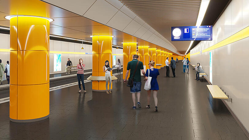 Bleibt gelb: der S-Bahnhof Marienplatz.