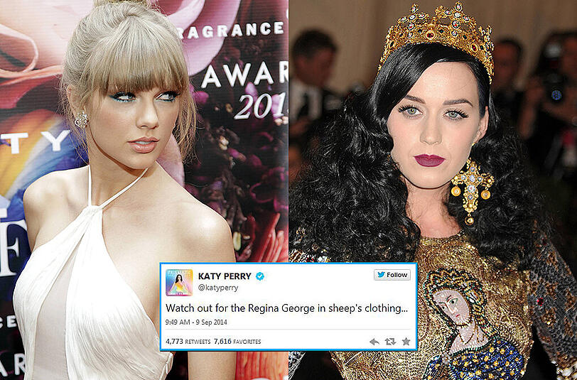 Twitterkrieg der Popstars: Hält Katy Perry ihre Kollegin - oder besser gesagt Konkurrentin - für eine "Wolf im Schafspelz"?