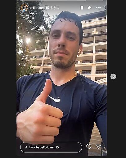 Marcel Bär nach seiner Trainingseinheit in Dubai. Marcel Bär nach seiner Trainingseinheit in Dubai.