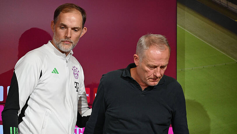Thomas Tuchel (li..) und Christian Streich treffen am Freitagabend erneut aufeinander.