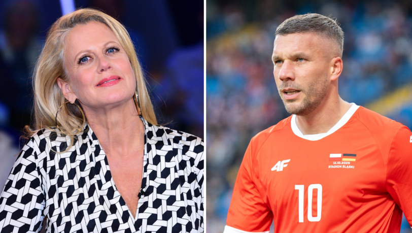 Barbara Schöneberger schwärmt in ihrem Podcast von Lukas Podolski. Barbara Schöneberger schwärmt in ihrem Podcast von Lukas Podolski.