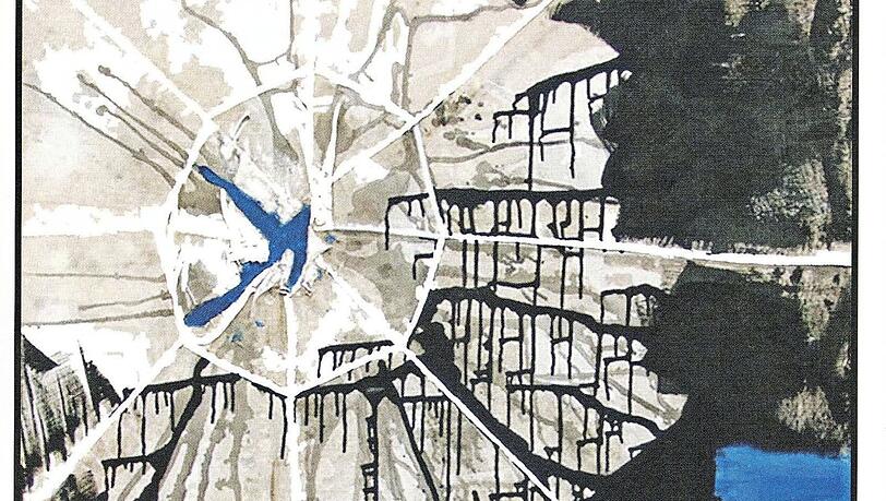 Was Klaus Netzle in die H&auml;nde kam, landete auf dem Bild. Hier die Arbeit &bdquo;Umbrella Blue&ldquo; aus dem Jahr 2004.