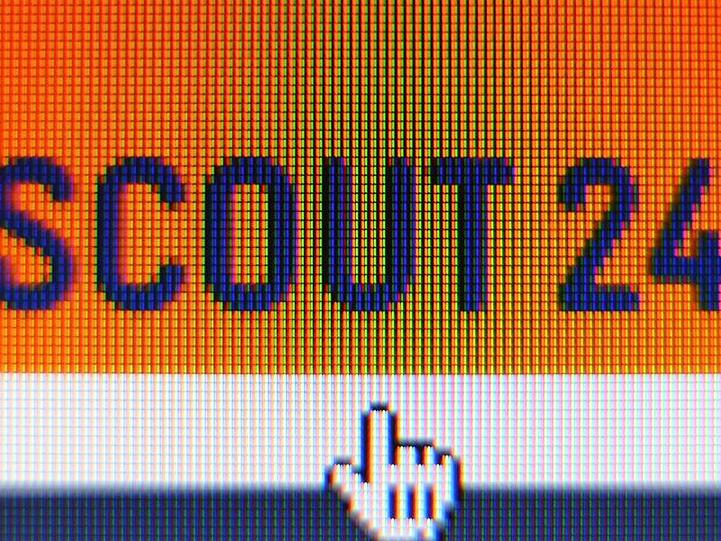 Das Logo des Online-Marktplatzbetreibers Scout24 auf einem Computerbildschirm. Foto: picture alliance / dpa/Symbolbild