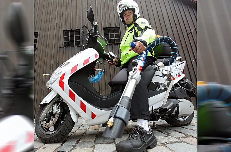 Erinnert etwas an Ghostbusters: Die neuen Hundekot-Roller der Stadt Nürnberg.