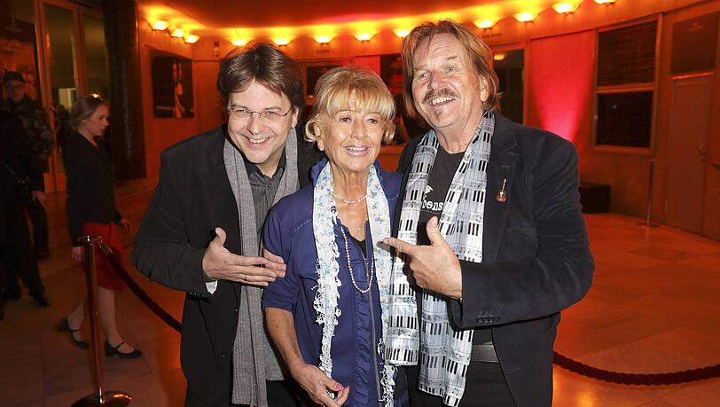 Frank Zander (r.) mit seiner Frau Evy und Sohn Marcus im Jahr 2017 in Berlin.