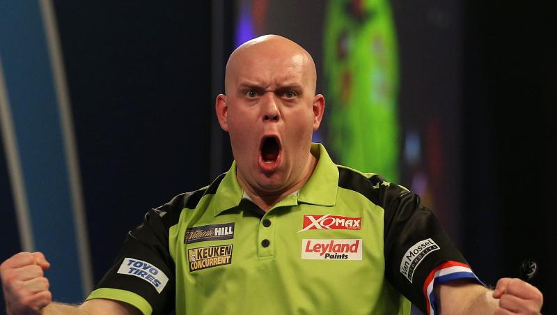 Hatte beim Darts-WM-Auftakt seine Mühe: Titelverteidiger Michael van Gerwen. Hatte beim Darts-WM-Auftakt seine Mühe: Titelverteidiger Michael van Gerwen.