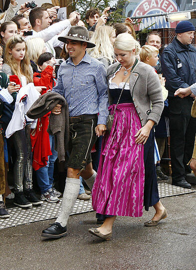 Kapitän Philipp Lahm und Ehefrau Claudia.