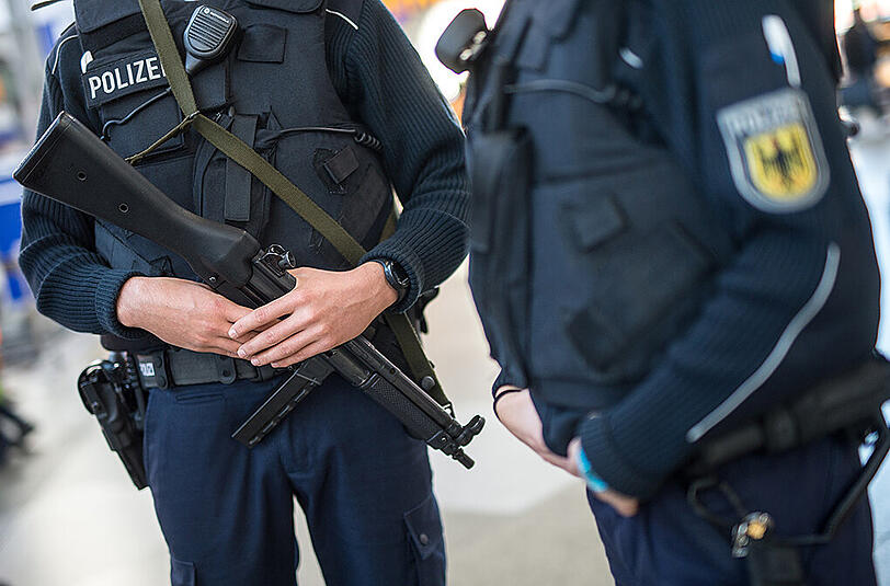 Massive Polizeipräsenz am Münchner Hauptbahnhof.