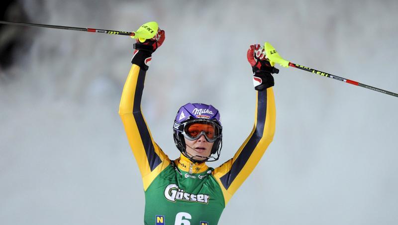 Jubel über den Slalom-Triumph: Deutschlands Ski-Ass Maria Riesch siegte in Semmering. Jubel über den Slalom-Triumph: Deutschlands Ski-Ass Maria Riesch siegte in Semmering.
