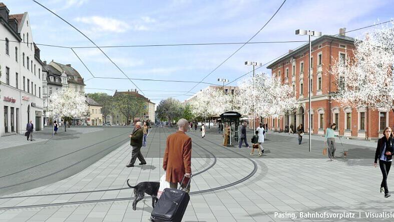 So soll der Pasinger Bahnhofsvorplatz nach den Baumaßnahmen ausschauen. So soll der Pasinger Bahnhofsvorplatz nach den Baumaßnahmen ausschauen.