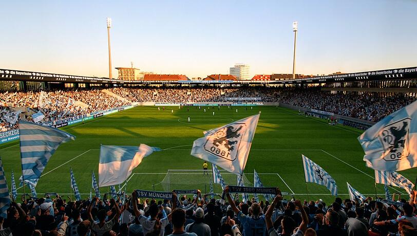 Eine Simulation vom neuen Gr&uuml;nwalder Stadion.