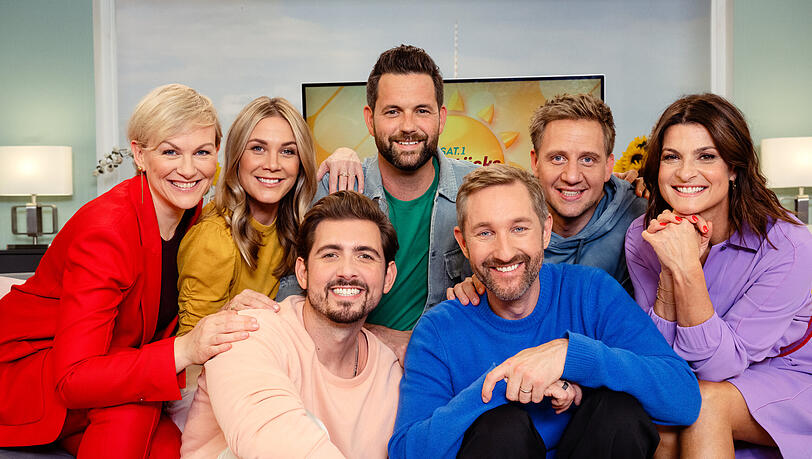 Das Team des "Sat.1-Frühstücksfernsehen": Karen Heinrichs, Alina Merkau, Christian Wackert, Matthias Killing, Daniel Boschmann, Lukas Haunerland und Marlene Lufen