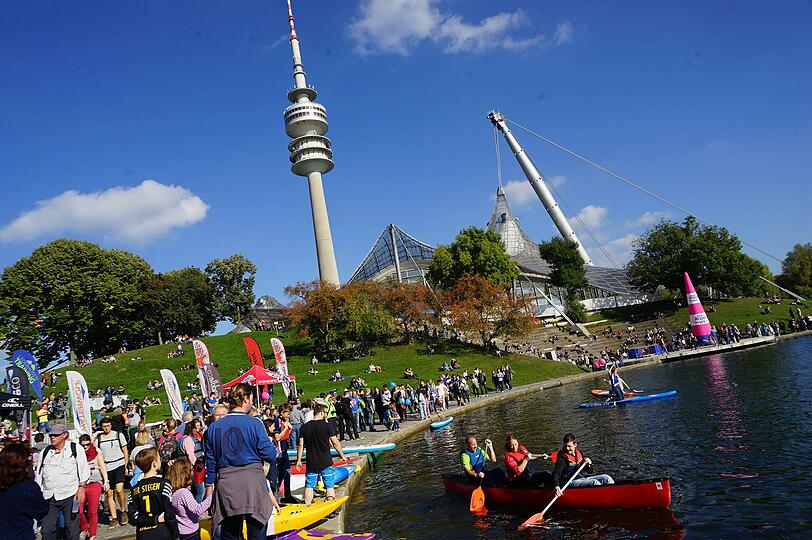 Der Olympiapark verwandelte sich in eine große Outdoorsportarena.