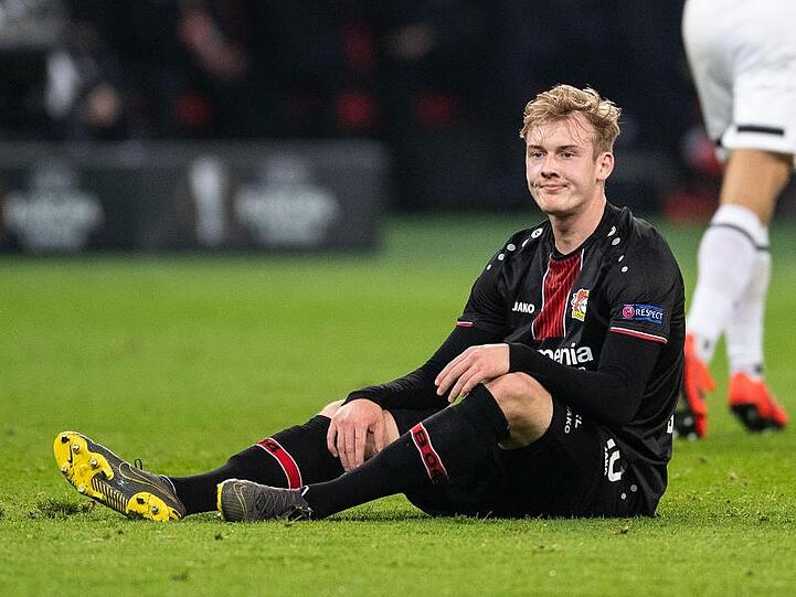 Leverkusens Julian Brandt reagiert während der Partie gegen FK Krasnodar.