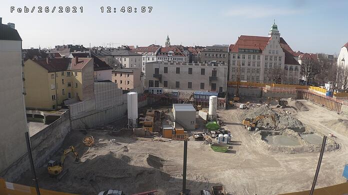 Ungewohnter Überblick: So sieht die Baustelle am Elisabethmarkt hinter dem Bauzaun aus.