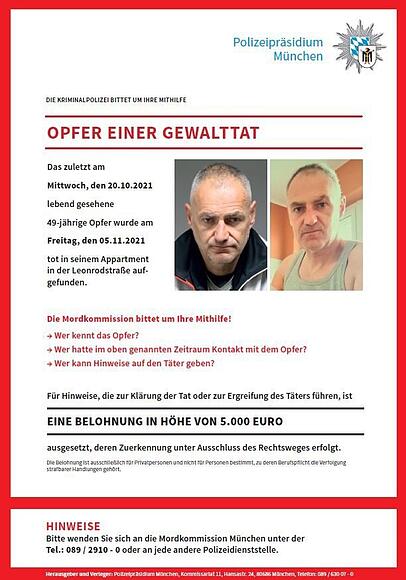Der Zeugenaufruf der Polizei im Fall Kristian Kramberger.