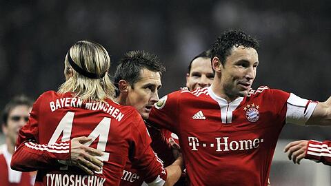 Kollektiver Jubel beim FC Bayern: In Frankfurt gab es ein lockeres 4:0.
