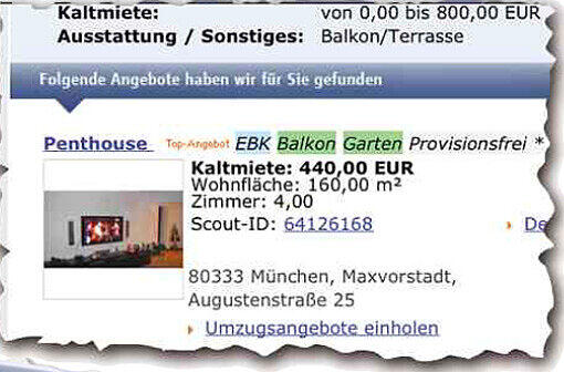 Penthouse gefällig? Bei den angeblichen Schnäppchen-Wohnungen hat der Betrüger sich nicht mal die Mühe gemacht, unterschiedliche Bilder ins Netz zu stellen.