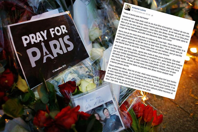 Antoine Leires verlor bei den Terror-Anschlägen in Paris seine Frau. Jetzt ist er mit seinem 17 Monate alten Sohn alleine. Hassen will er die Terroristen dennoch nicht.