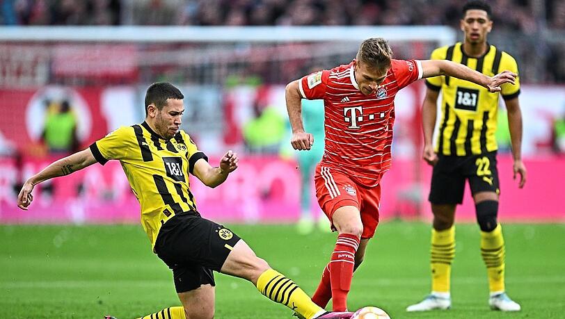 Einst Gegner, jetzt Kollegen bei Bayern: Raphaël Guerreiro (l.), der vom BVB nach München wechselte, und Joshua Kimmich. Einst Gegner, jetzt Kollegen bei Bayern: Raphaël Guerreiro (l.), der vom BVB nach München wechselte, und Joshua Kimmich.