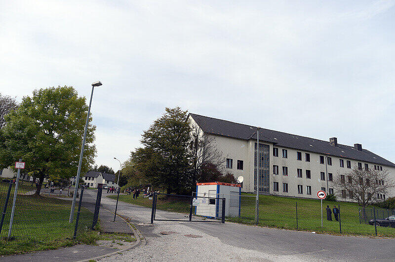 Das Flüchtlingsheim auf dem Gelände der ehemaligen Siegerland-Kaserne.