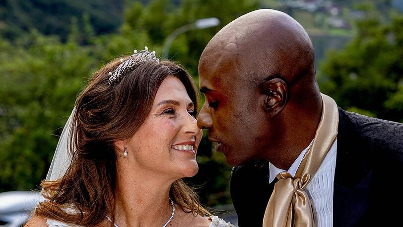 M&auml;rtha Louise von Norwegen und Durek Verrett bei ihrer Hochzeit.