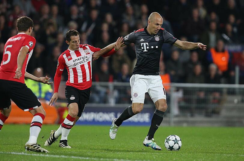Arjen Robben bei seiner Rückkehr nach Eindhoven.