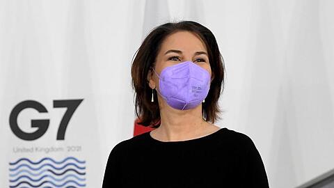Bundesaußenministerin Annalena Baerbock beim G7-Gipfel in Liverpool.