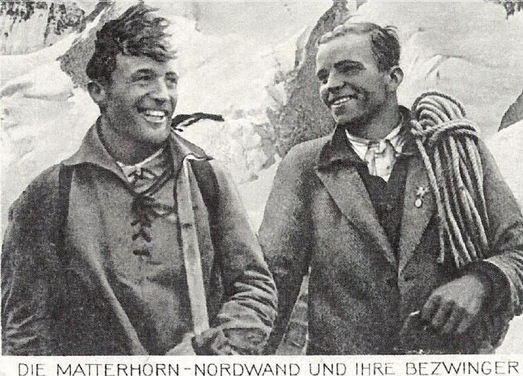 Am 31. Juli beziehungsweise 1. August 1931 schrieben die Münchner Brüder Franz und Toni Schmid Klettergeschichte und wurden berühmt: Sie waren die ersten, denen die Besteigung der Matterhorn-Nordwand gelungen war.