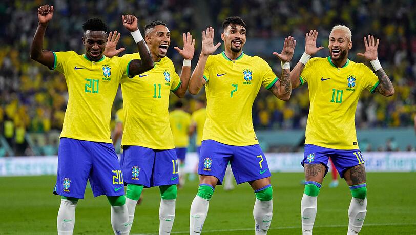 Die Brasilianer hatten gegen Südkorea viel Grund zu feiern.