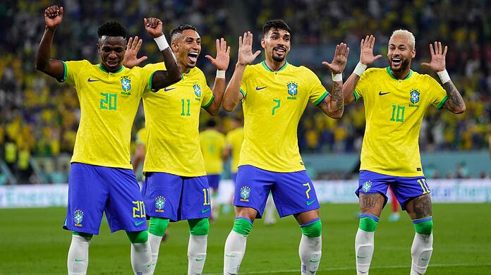 Die Brasilianer hatten gegen Südkorea viel Grund zu feiern.