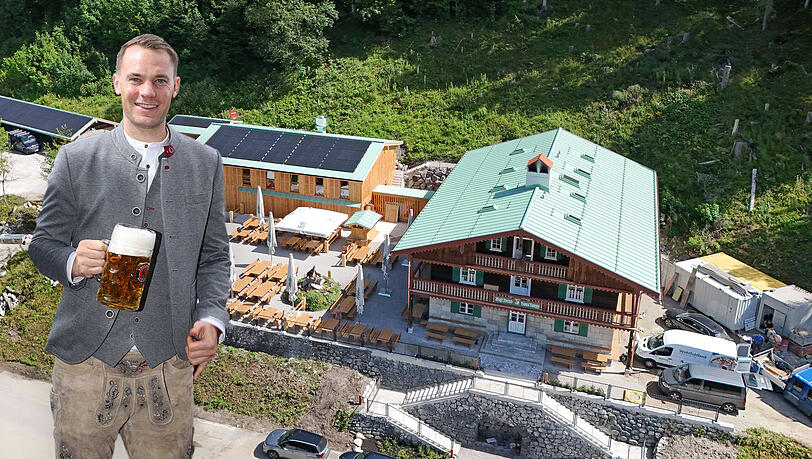 Bayern-Torwart Manuel Neuer (l.) und Johannes Rabl haben das historische Forsthaus Valepp im Landkreis Miesbach aufwendig saniert (Fotomontage). Bayern-Torwart Manuel Neuer (l.) und Johannes Rabl haben das historische Forsthaus Valepp im Landkreis Miesbach aufwendig saniert (Fotomontage).
