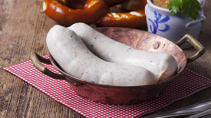 Gehört zu den Klassikern der bayerischen Küche: Die Weißwurst.