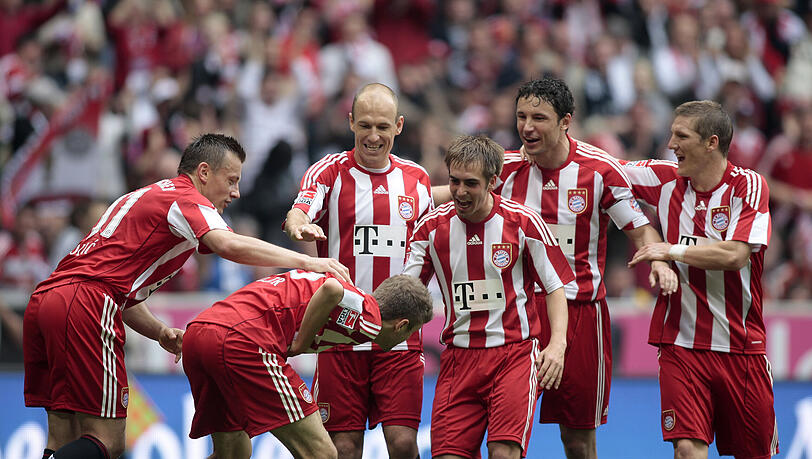 So wollen die Bayern auch am Samstag gegen Inter Mailand wieder feiern. So wollen die Bayern auch am Samstag gegen Inter Mailand wieder feiern.
