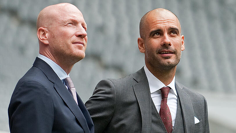 Sportvorstand Matthias Sammer (links) und Trainer Pep Guardiola.