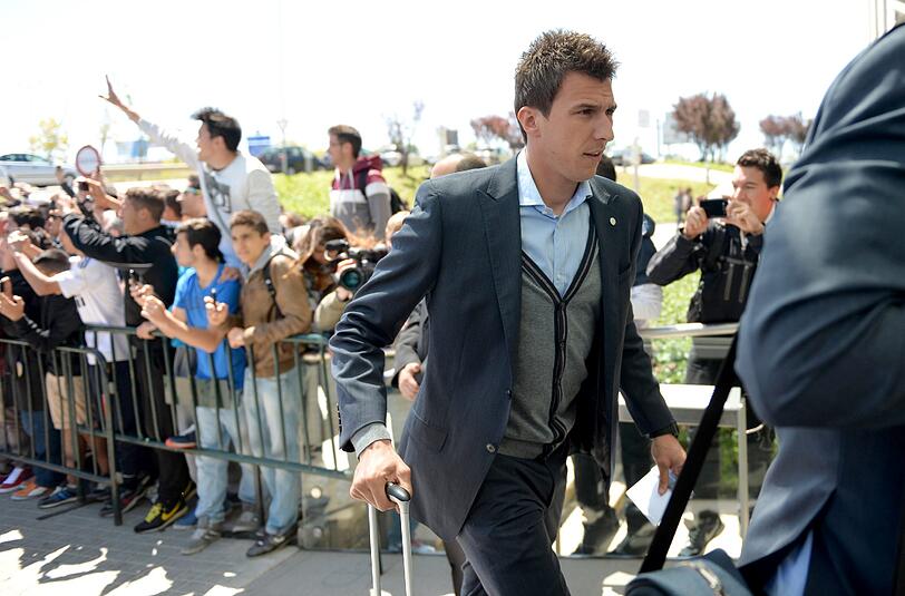 Mario Mandzukic am Mannschaftshotel in Barcelona.