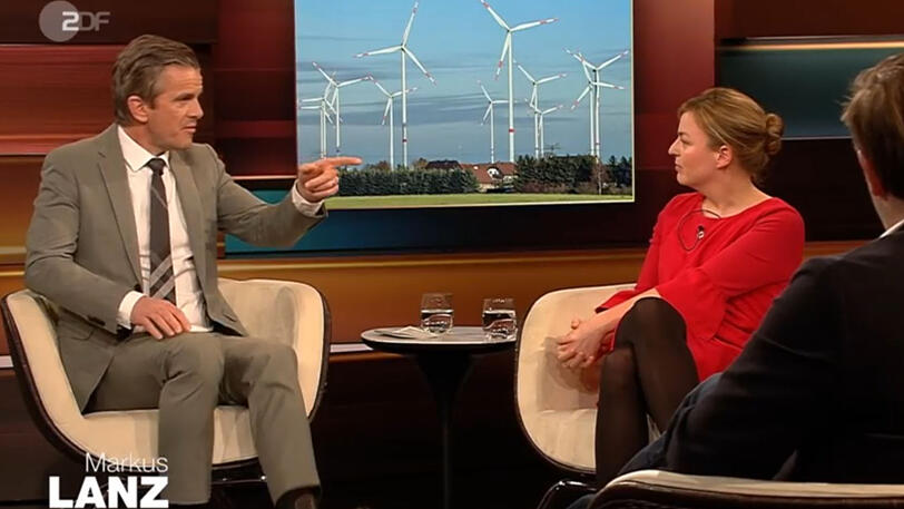 Grünen-Politikerin Katharina Schulze mit Moderator Markus Lanz in seiner Sendung