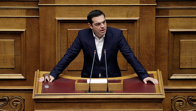 Der griechische Ministerpräsident Alexis Tsipras im Parlament. Der griechische Ministerpräsident Alexis Tsipras im Parlament.