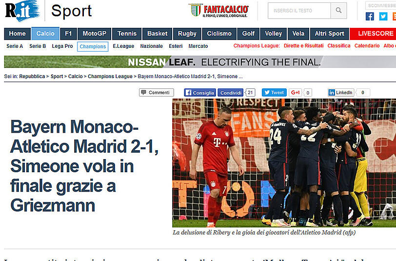 La Repubblica: Simeoni fliegt dank Griezmann ins Finale.