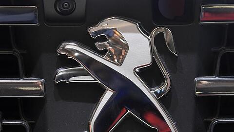 Das Logo der franzäsischen Traditionsmarke Peugeot.