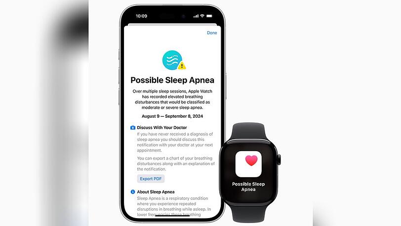 Die Apple Watch überwacht jetzt noch besser den Schlaf und warnt bei einer möglichen Schlafapnoe.