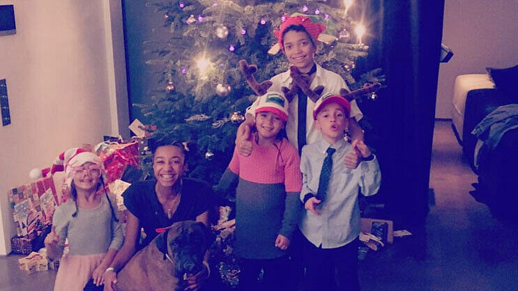 Auch Jerome Boateng feierte im Kreise der Familie.