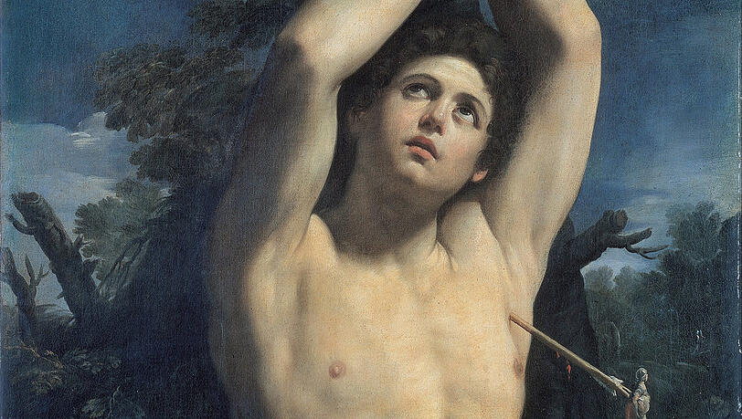 Guido Renis Heiliger Sebastian in der um 1615 entstandenen Version, die in Genua im Palazzo Rosso hängt. Guido Renis Heiliger Sebastian in der um 1615 entstandenen Version, die in Genua im Palazzo Rosso hängt.