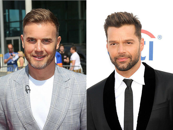 Gary Barlow (l.) wird bei "Keep Your Light Shining" durch Ricky Martin ersetzt