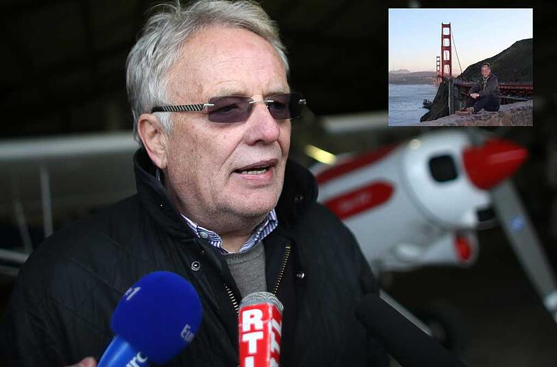 Klaus Radke, der Vereinsvositzende des LSC Westerwald. Kleines Bild: Co-Pilot Andreas L.