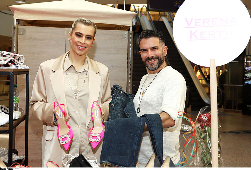 Verena Kerth und Marc Terenzi im Rahmen des Promi-Charity-Flohmarkts am 18. April 2024 in Hamburg.