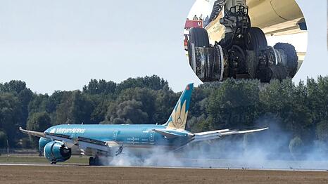 Schrecksekunden in M&uuml;nchen: Die Anspannung vor der Landung der Dreamliner-Maschine von Vietnam Airlines sei gro&szlig; gewesen, berichten Augenzeugen. Die Reifen sind bei der Sicherheitslandung offenbar geplatzt.