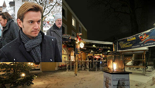 Florian Silbereisen und der Ort des Vorfalls, der Passauer Weihnachtsmarkt. Florian Silbereisen und der Ort des Vorfalls, der Passauer Weihnachtsmarkt.