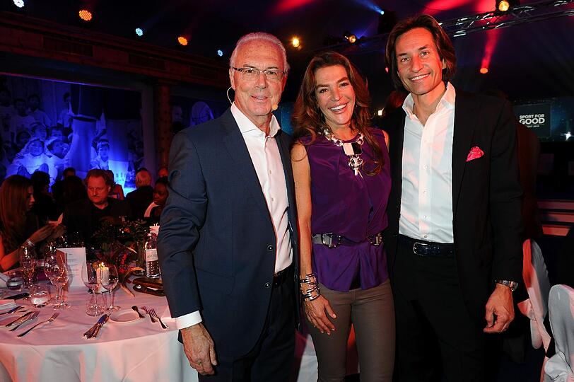 Franz Beckenbauer, Fiona Swarovski und Mann Karl-Heinz Grasser.