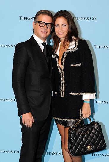 175 Jahre Tiffany in den Postgaragen München am 4.Sept.2012.
Christian Medweth (Madame) mit Frau Tanja